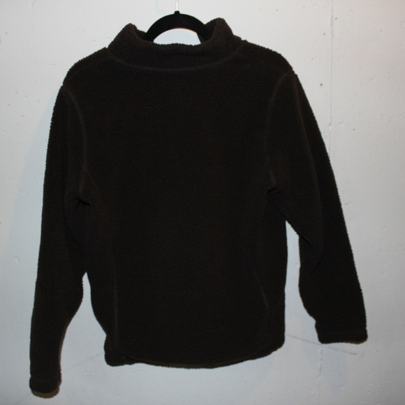 Dark Brown Fleece Lands End Sweatshirt - Picture 4 of 5